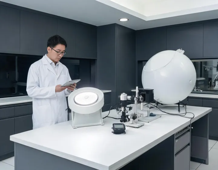 Photometric engineer reviewing a Savant luminaire